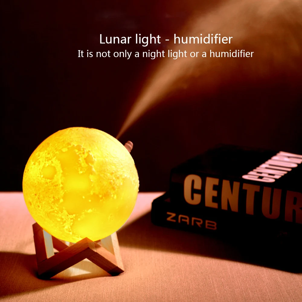 

Air Humidifier 3D Moon Lamp light Diffuser Aroma Essential Oil USB Ultrasonic Humidificador Night Cool Mist Purifier New 880ML