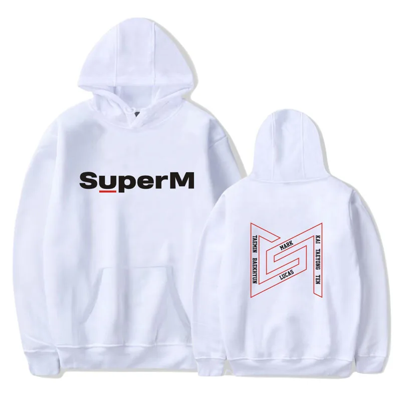 Kpop SuperM альбом Толстовка для женщин и мужчин Повседневный пуловер Кепка Толстовка Топы