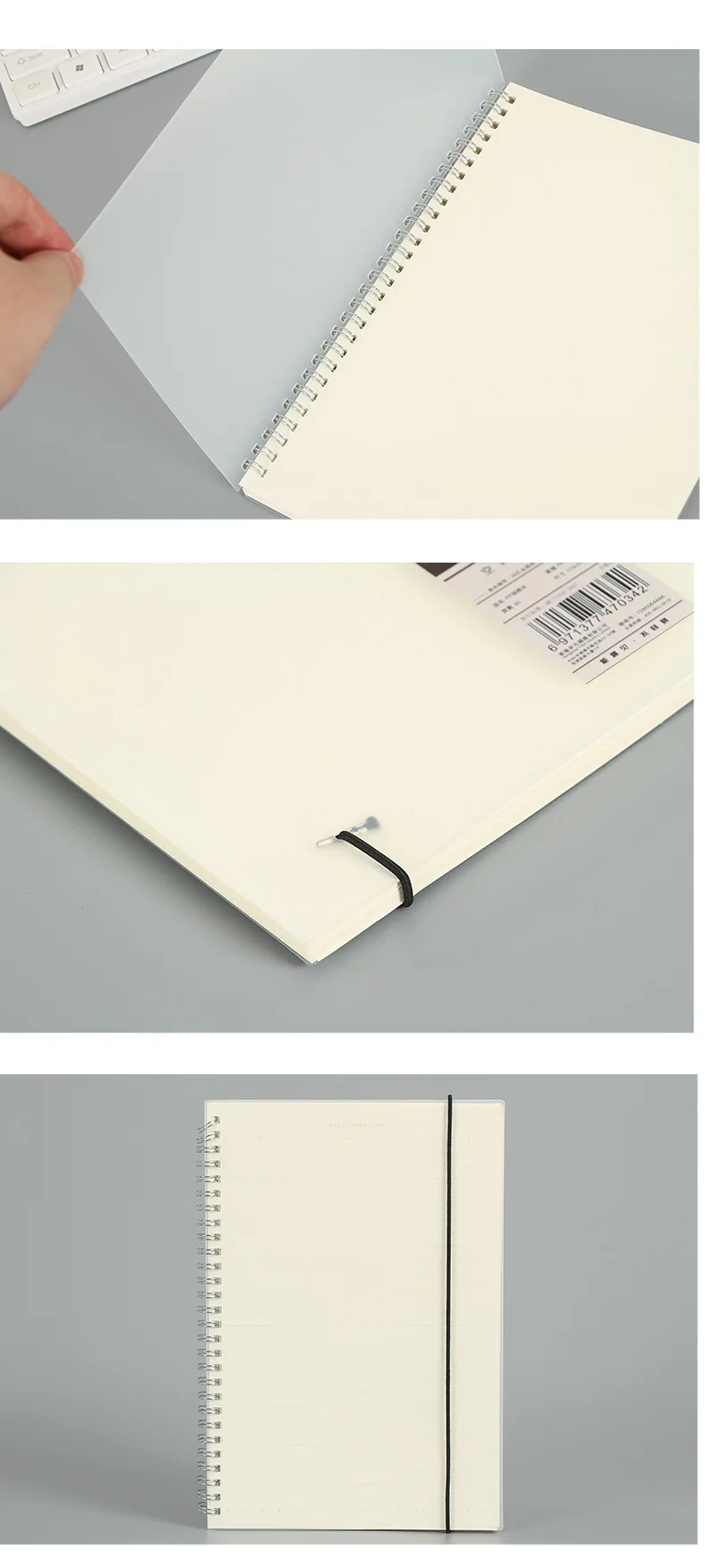 Прозрачный Arenaceous Pp Coil notebook A5/B5 рабочий блокнот карманный блокнот бандаж тканевая Катушка ноутбук настраиваемый оптом