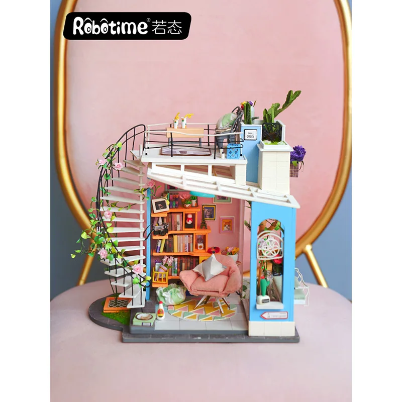 [] Dg12 Дора Макрон Robotime ручной работы DIY маленький дом 3D головоломка