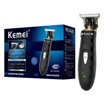 

Kemei Cordless Close Cutting Trimmer Powerful Men Grooming 0mm Baldheaded Clipper Barbershop Detail Transparent Skeletons Body