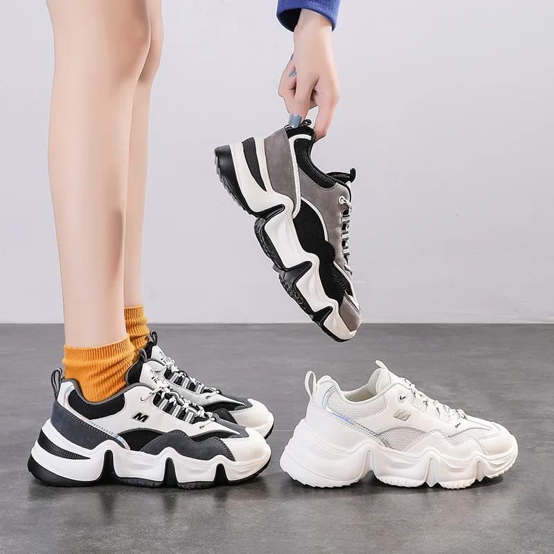 

Breathable Running Shoes Women Thick Bottom Height Increasing Sneakers Mujer High Quality Anti-slippery Cushioning Sports Shoe