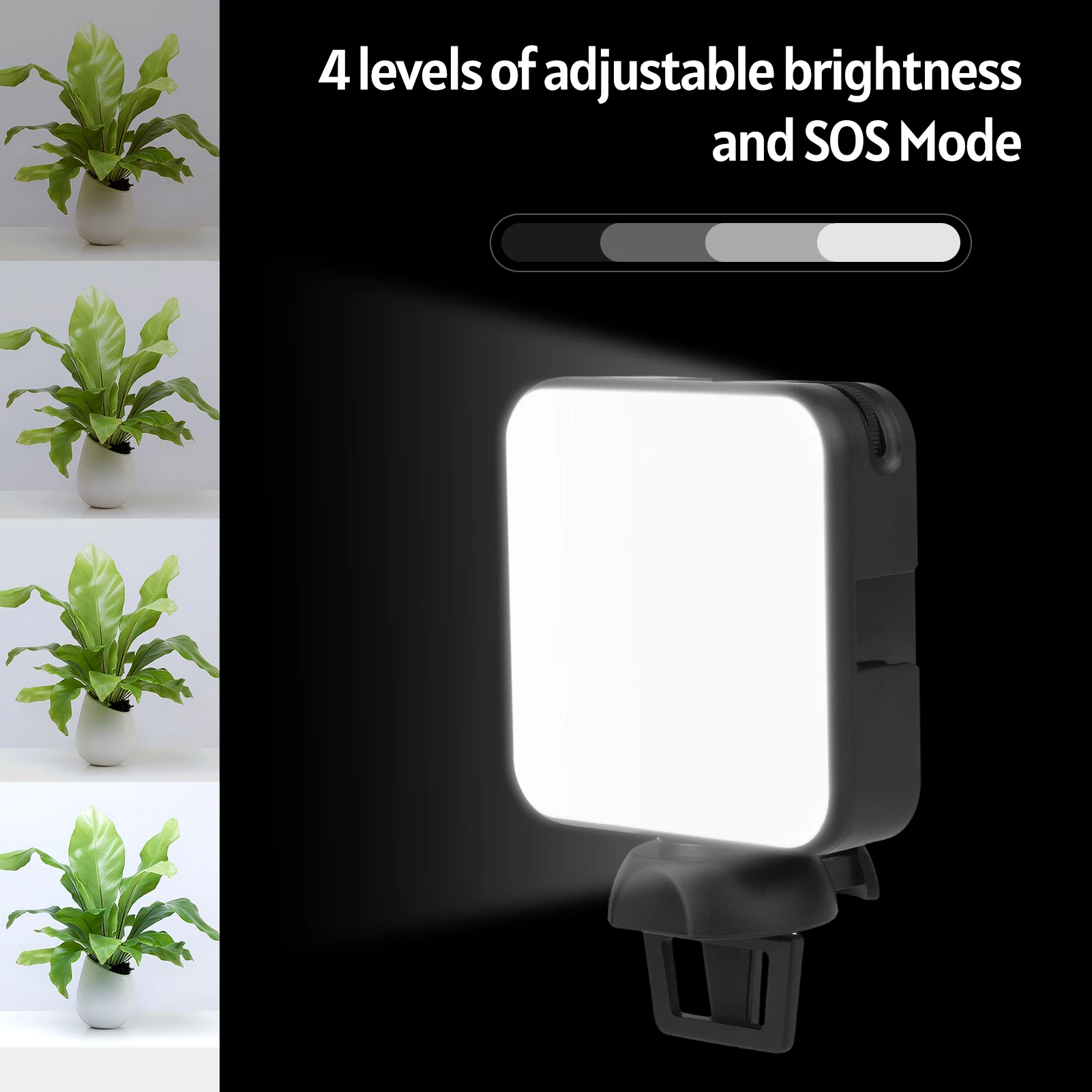 Andoer 라이브 스트림 비디오 촬영 회의용 미니 LED 조명, 밝기 조절 가능, 3 콜드 슈 마운트, W36, 5600K