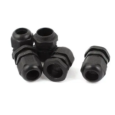 

5 Pcs PG19 12mm to 15mm Waterproof Connectors Adapter Plastic Cable Glands Black