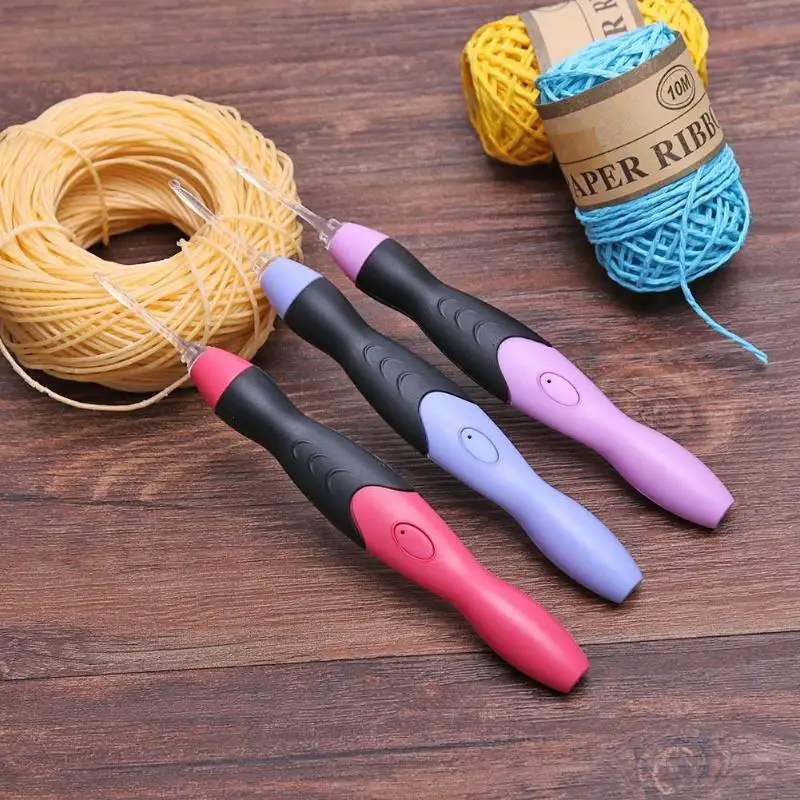 

9 in 1 USB Light Up Crochet Hooks Knitting Needles LED Sewing Tools Set Kit 9 Interchangeable Heads Knitting Accessories