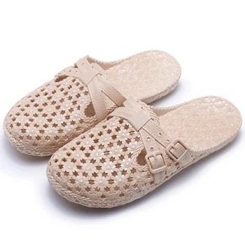 

Women shoes 2020 summer explosions hollowed out Baotou sandals and slippers women lace-up beach shoes home anti-skid hole shoes