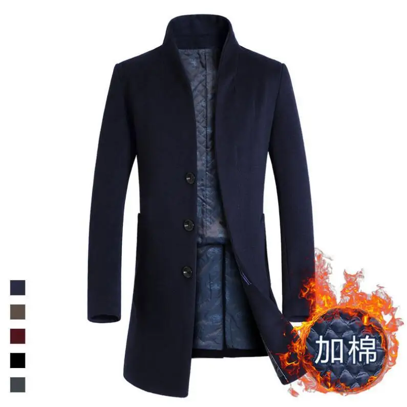 navy blue Cotton Осень/зима мужской s воротник Edud пальто Сексуальная мужская одежда Формальное зимнее пальто для Мужская шерстяная куртка мужская повседневная куртка куртки мужские - Цвет: navy blue Cotton