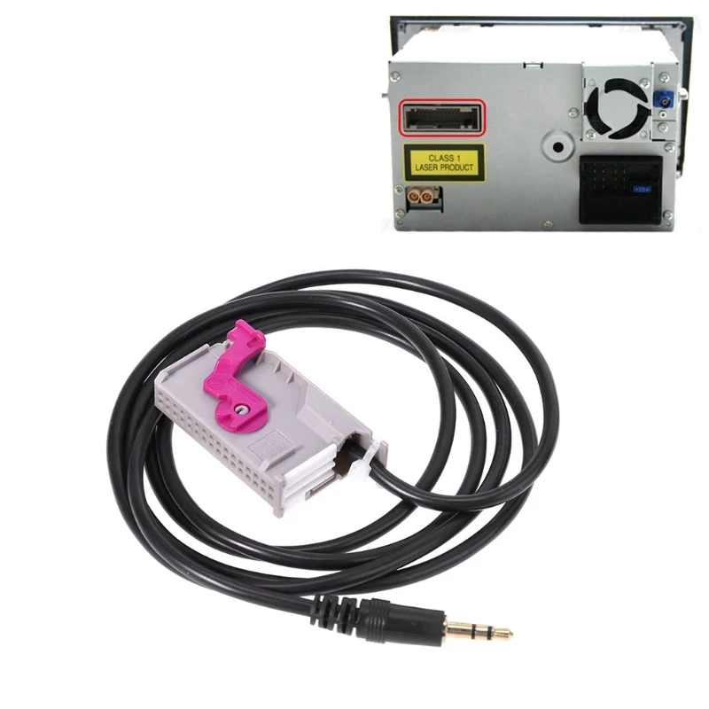 

Car Aux in RNS-E Navigation Plug Male 3.5mm Jack Wire Cable 32Pin for audi