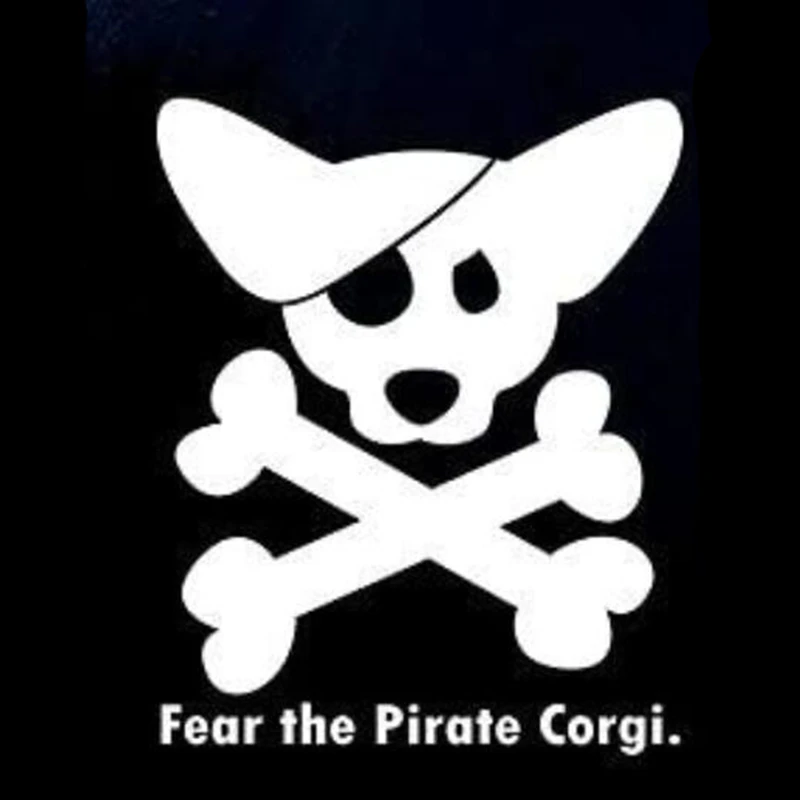 Виниловый стикер DAWASARU Fear Pirate Corgi Picture Puppy настенный ноутбук с грузовиком белые креативные автомобильные