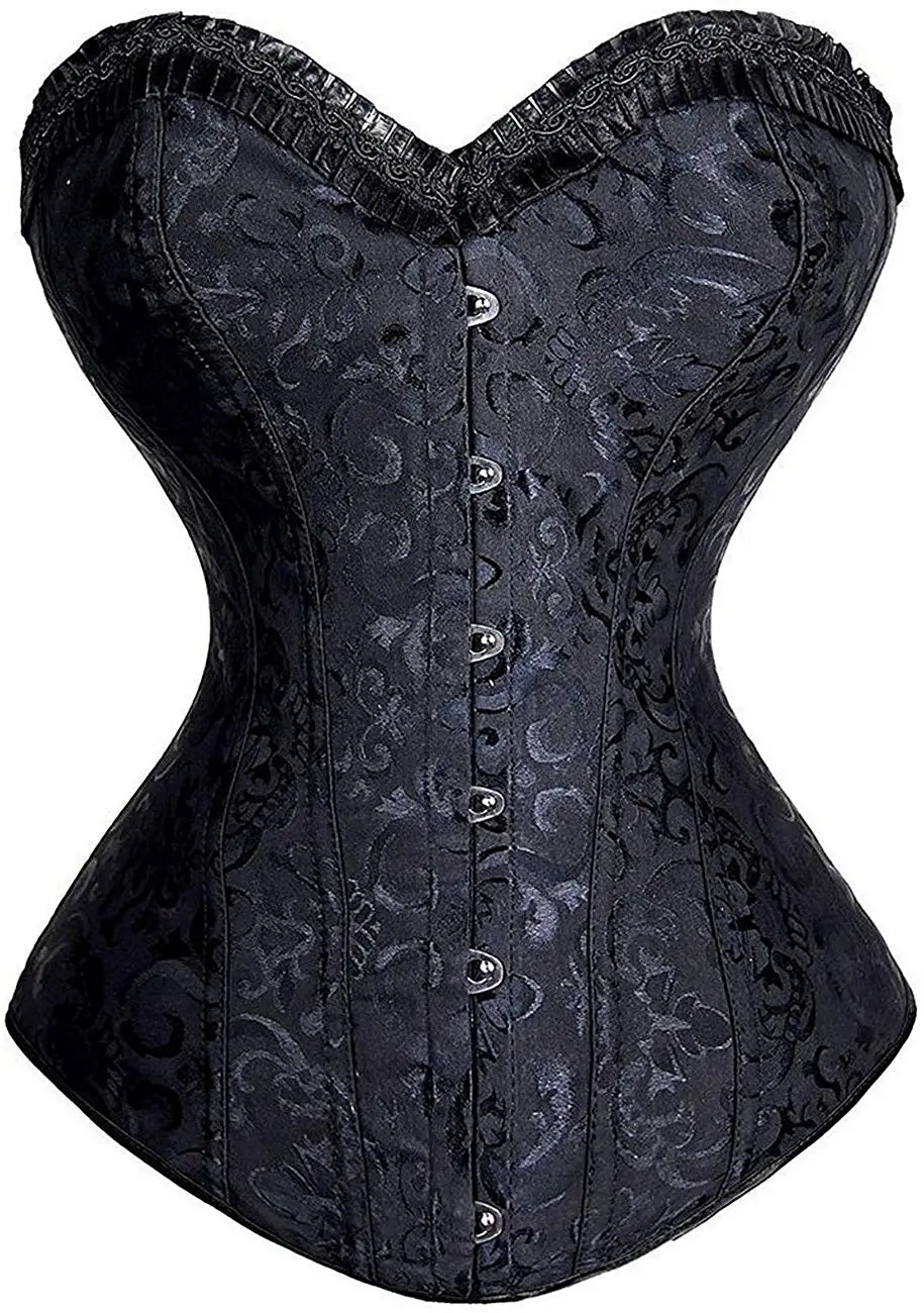 

Lady's Flower Pattern Back Lace Up Adjustable Corset Sexy Bustier for Womens