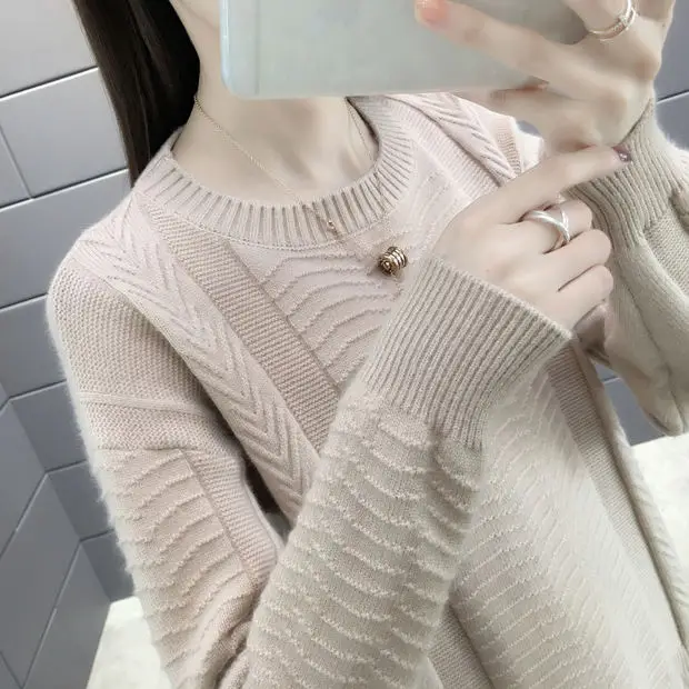Пуловер Feminino, пончо, 9365, настоящая фотография, новая женская одежда, утолщенная, круглый вырез, рукав 45-2 слоя, ряд 1,5 полок