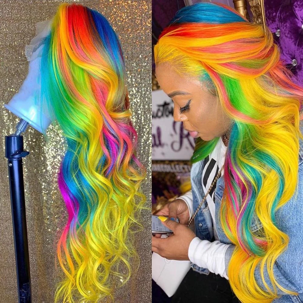 Rainbow wigs for sale Clearance