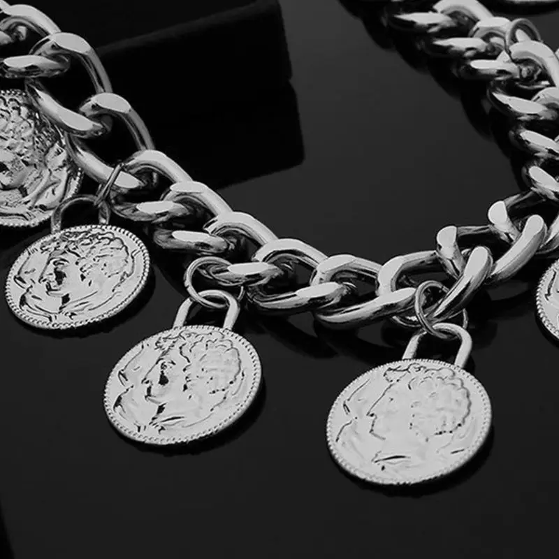 Винтажный Цыганский металлический висячий пояс-цепочка на талию резной Монетный кулон с портретом пояс с кисточками