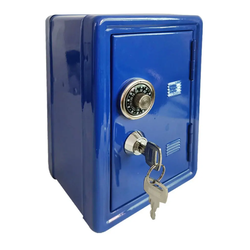 Household Insurance Box Mini Metal Safe Creative Piggy Bank Key Insurance Cabinet Desktop ...