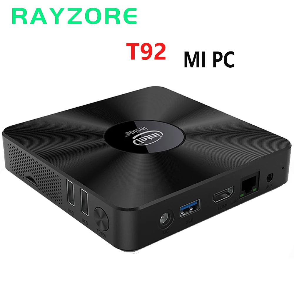 T92 Мини ПК Windows 10 4 Гб RAM 64 ГБ ROM Intel Z8350 Bluetooth 5G Wifi 1000 Мбит/с портативный Настольный PC