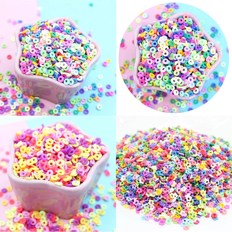 100 г/упак. 5 мм DIY Slime мягкие керамические ломтики кристальная грязь Смола наполнитель аксессуары бусины поставки глиняные украшения игрушки для детей