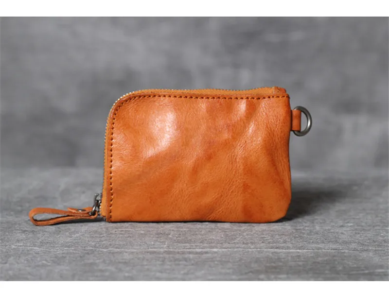 

Men's vintage simple first layer cowhide small card holder coin purse mini ladies genuine leather simple driver's license