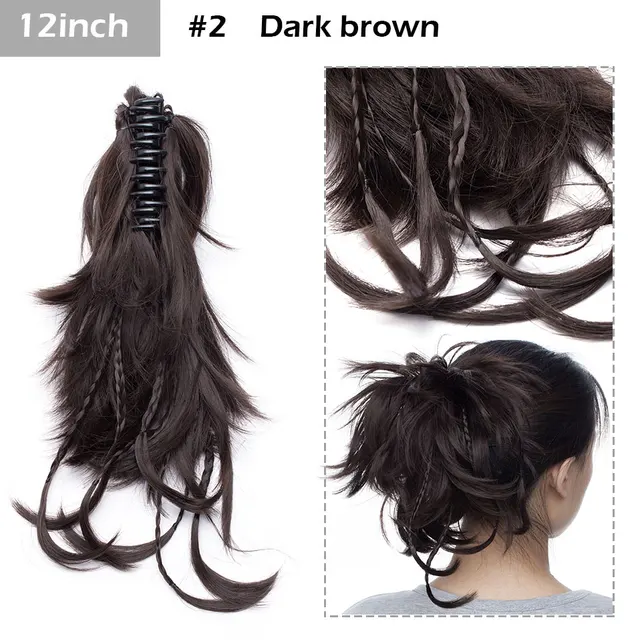 S-noilite Syntheitc Big Grab Ponytail Hair Extension Claw Clip In Ponytail Extension Hair Fake Hairpiece For Women Daily Party 12-1331
