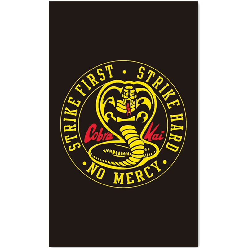 

60x90cm/90x150cm/120x180cm Cobra Kai Strike First Karate Kid flag print Polyester banner flag Size