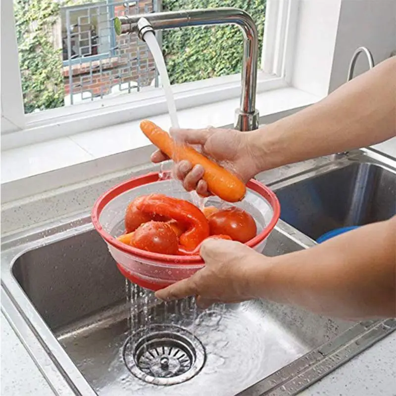 Foldable Microwave Oven Cover Lid Colander Strainer Kitchen Supply Tools Gadgets Vegetable Colander Strainer Lid Food prevention