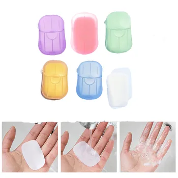 

20pcs/box Disposable Soap Paper Sheets Travel Home Soap Paper Washing Hand Bath Clean Fragrant Slice Sheets Mini Paper Soap