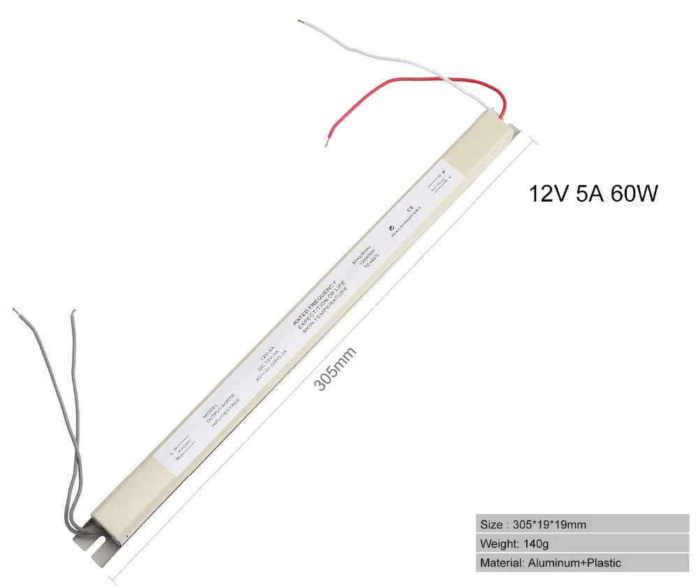 Светодиодный драйвер 12 В 1.5A 2A 3A 5A ультратонкий импульсный источник питания трансформатор освещения 18 Вт 24 Вт 36 Вт 48 Вт 60 Вт для светодиодной ленты световой короб