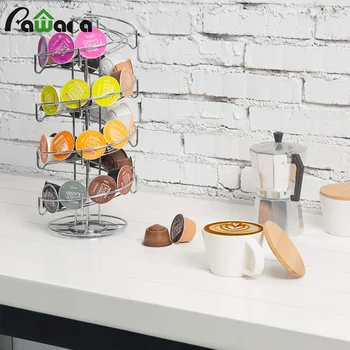 

1 Pcs Coffee Capsule Rack Revolving Espresso Coffee Pod Holder Espresso Display Shelf Capsule Storage Rack Plating Tower Stand