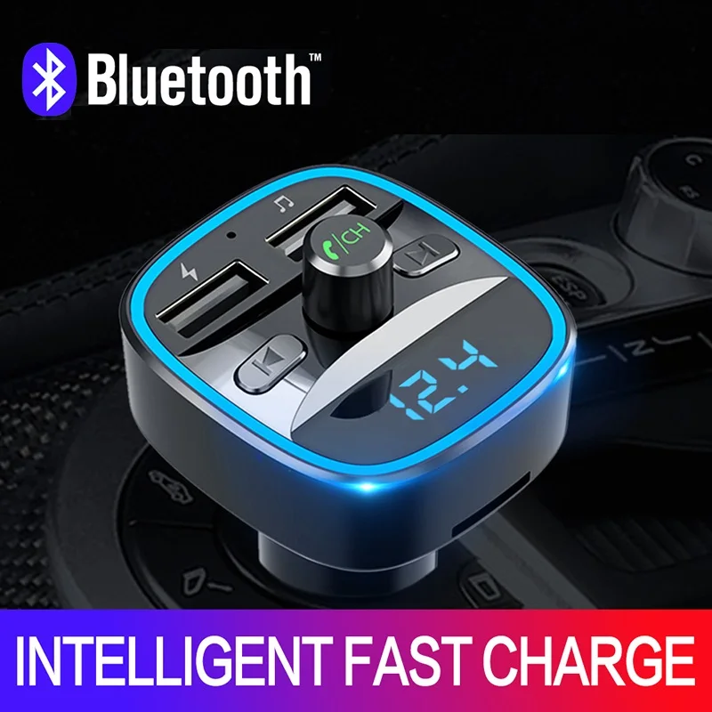 

Car Mp3 Player Bluetooth 5.0 FM Transmitter Car Kit MP3 Modulator Player Dual USB Fast Charging Charger USB Flash Drive/TF Card