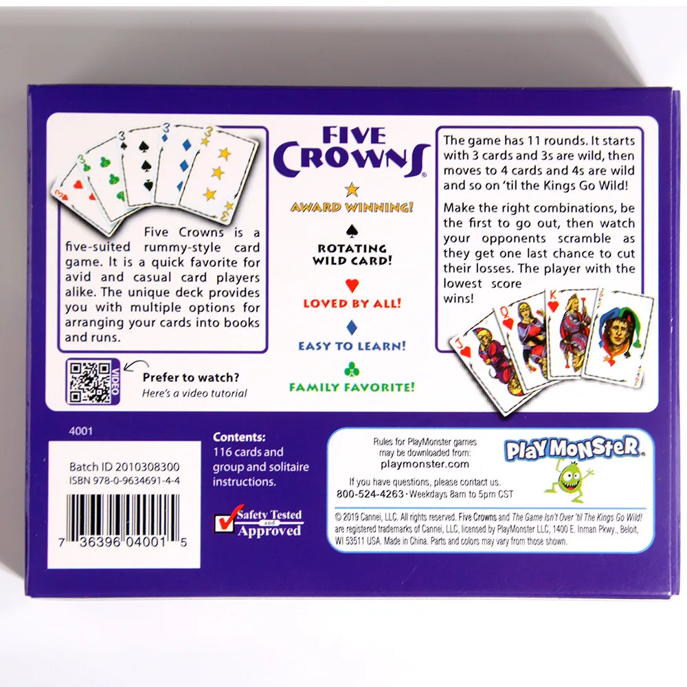 Card Games SET Enterprises Five Crowns Card Game Purple Board Game