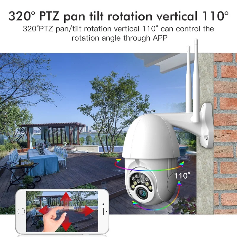 Беспроводная купольная PTZ камера видеонаблюдения 360 °|Камеры видеонаблюдения| |