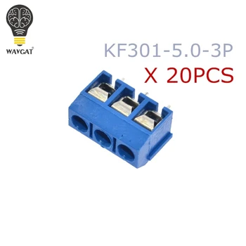 

20PCS/LOT KF301-3P KF301-5.0-3P KF301 Screw 3Pin 5.0mm Straight Pin PCB Screw Block Blue WAVGAT