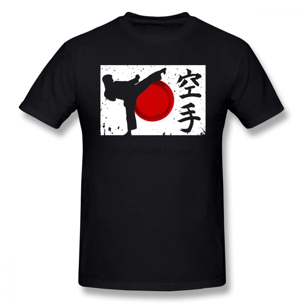 Japanese Karate High Kick Men T Shirt Drop Shipping Cheap Plus Size Cotton Custom Short Sleeve Clothes 2019 |