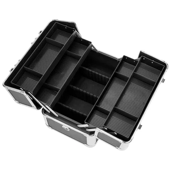 

14.4 inch Large Makeup Train Case Cosmetic Case,4 Tier Trays Professional Makeup Storage Organizer Box Make Up Carrier