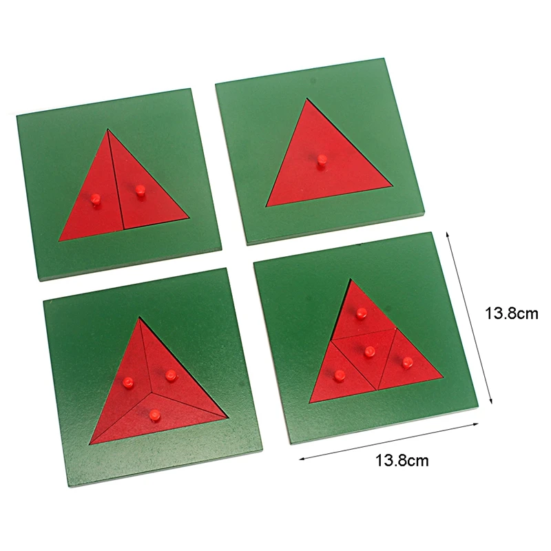 Educational Toys Math Toys Fraction Math Manipulatives Monterssori Mathematics Decompose Fraction Circle Square Triangle Solid Wood Materials for Children Learning