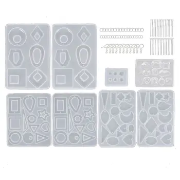 

8Pcs Earring Epoxy Resin Molds Kit Bohemia Drop Dangle Resin Earring Mold Fashion Jewelry Resin Silicone Molds Art Craft