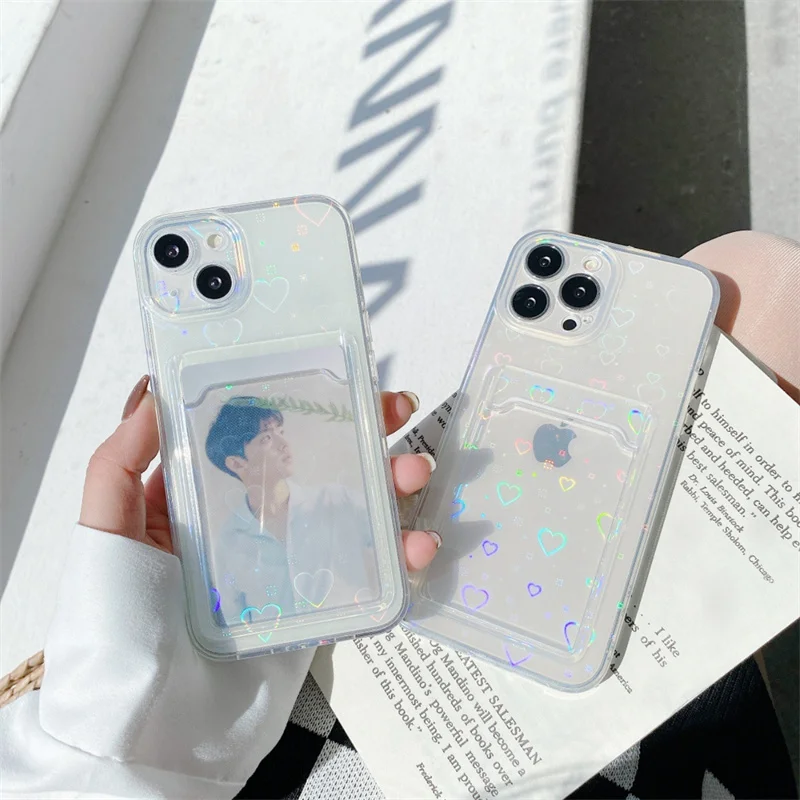 Сумка Laser Love Gradient противоударный чехол для телефона iPhone 11 12 13 Pro XS Max Mini X XR 7 8 Plus SE 2020