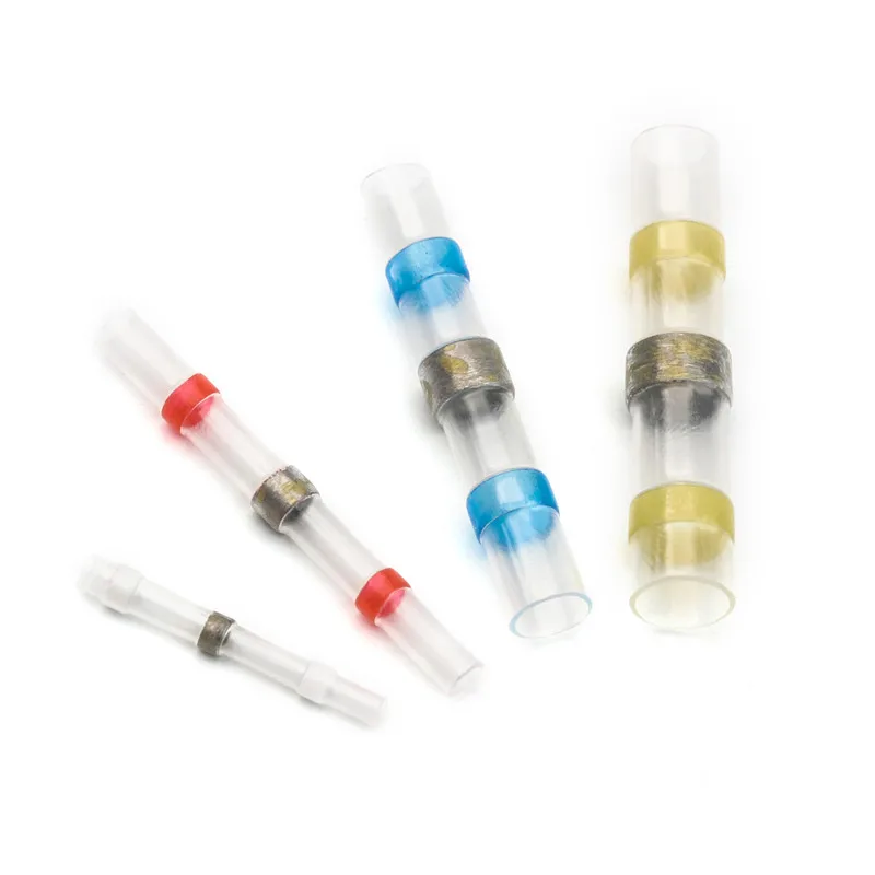

50Pcs/Set Solder Seal Heat Shrink Connector Waterproof 4 Sizes Electrical Wire Butt Cable Terminal Connector Kit 22-10 AWG