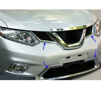 

Car Cover ABS Chrome Racing Bezel Trim Front Grid Grill Grille License Plate Frame For Nissan X-Trail XTrail T32/Rogue 2014 2016