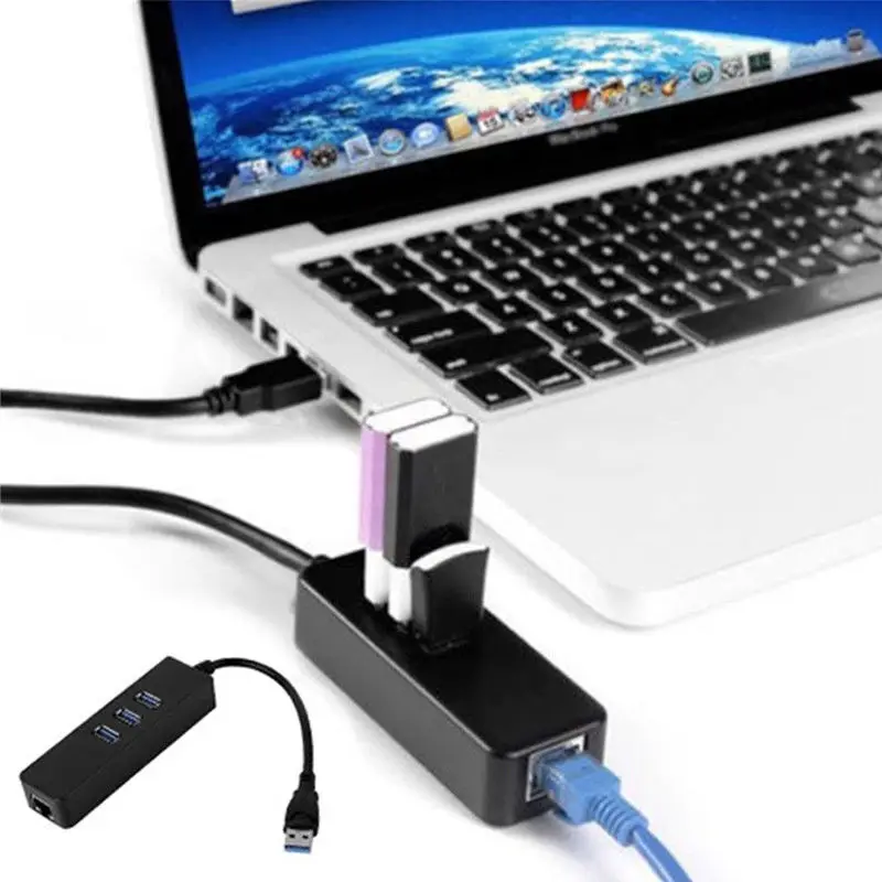 Basix USB C Hub Ethernet до 3 Порты USB 3,0 концентратор с RJ45 внешний сетевой 10/100/1000 адаптер Mbps для Macbook Usb C Ethernet