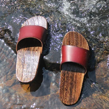 

Men Kimono Geta Clogs Japanese Style Yukata Slippers Chinese Wooden Shoes Beach Flip Flops Kamado Nezuko Anime Cosplay Sandals