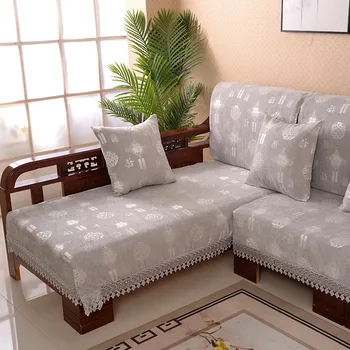 

New Solid Color Chenille Sofa Cover High Chinese Classical Non-slip Couch Slipcover Universal Furniture Chair Protector Cover