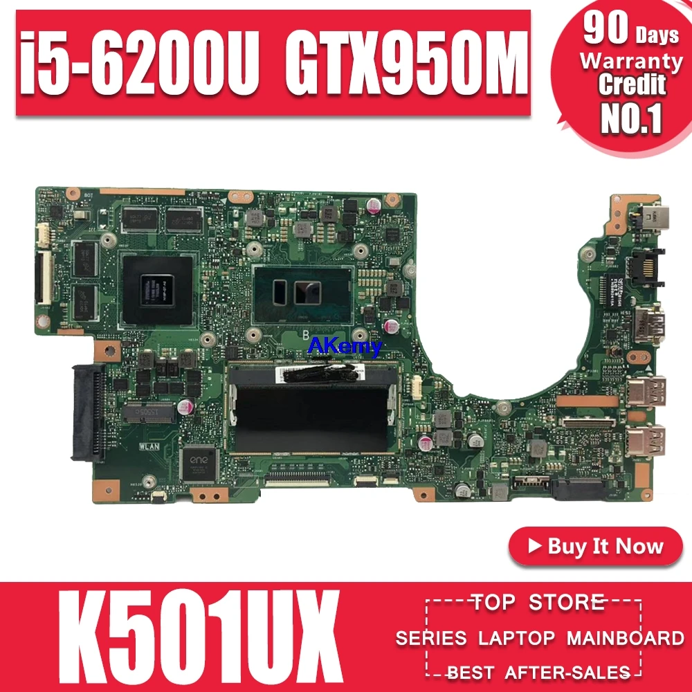 K501UX For ASUS K501UX K501UB K501U laptop motherboard K501UX mainboard rev2.0 i5-6200U cpu with GTX 950M Graphics card K501UX For ASUS K501UX K501UB K501U laptop motherboard K501UX mainboard rev2.0 i5-6200U cpu with GTX 950M Graphics card