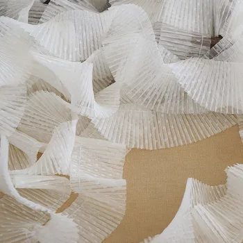 

4Meters Pleated Lace tassel 4 colors Mesh Lace 8cm drop tassel wedding deco trim handmade materials,children's clothing accesory