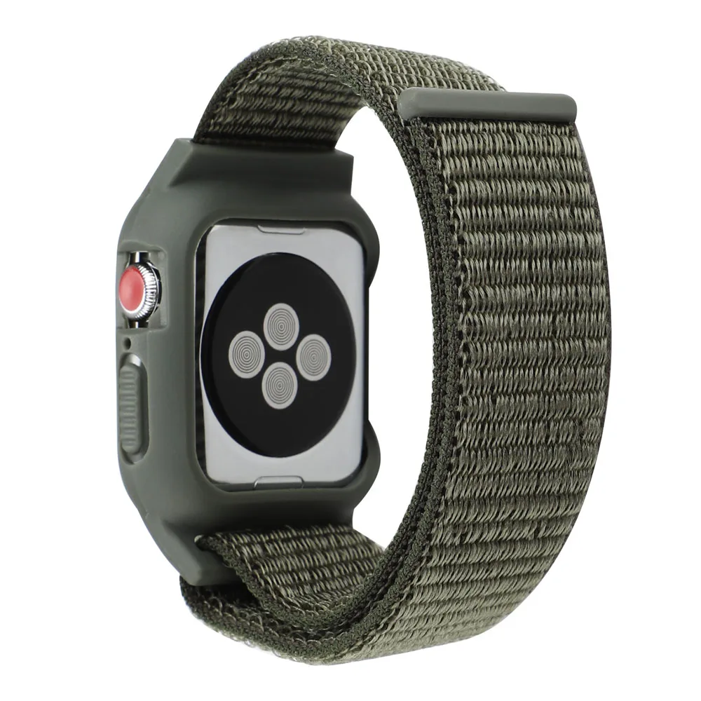 Чехол из ТПУ для Apple Watch Band 5 4 44 мм 40 спортивный нейлоновый ремешок iWatch 2 3 42 38