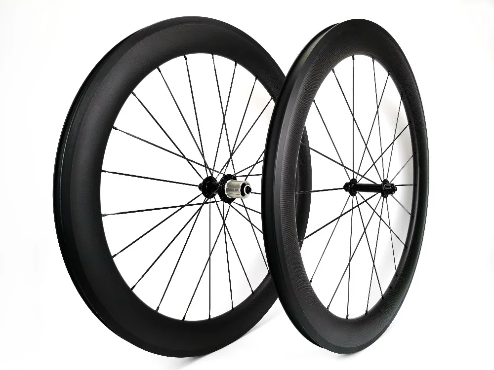 Freeshipping 700C 60mm depth Road carbon wheels 25mm width Road bike clincher/tubular carbon wheelset U-shape rim 3k matte