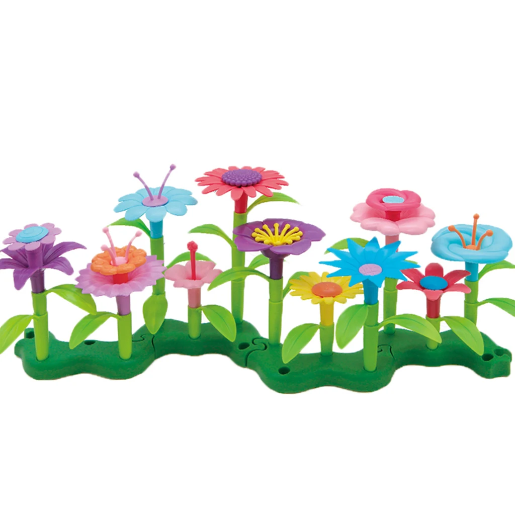 Kids Toys Flower Building Toy Set, Garden Building Blocks Playset for Girls Boys, Colorful Educational Toys for Decoration