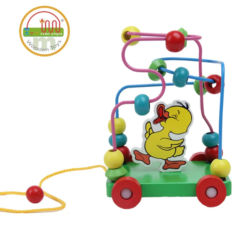 

Educational Children Wood Animal Small Bead-stringing Toy Children Environmentally Friendly Wood Early Education Toy Animal Trai