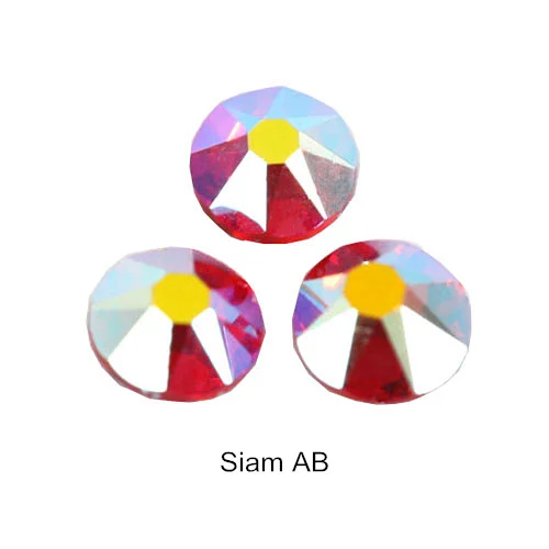 Siam AB Высококачественные хрустальные стеклянные стразы для ногтей, стеклянные стразы с плоской задней поверхностью, много цветов, не Горячие Стразы 2088, 16 граней для дизайна ногтей E6666 - Цвет: Siam AB