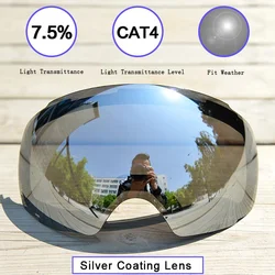 Ski goggles Only Lens Anti-fog UV400 Skiing Goggles Lens Magnet Adsorption Weak Light tint Weather Cloudy Brightening 20013