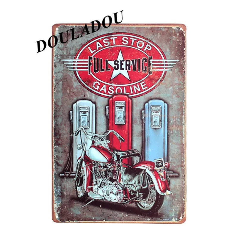 [Douladou] гаражный сервис Винтажный стиль живопись mechainc. вывески настенные знаки металлические знаки металлическая табличка газовый магазин стикер 20x30 см - Цвет: 5